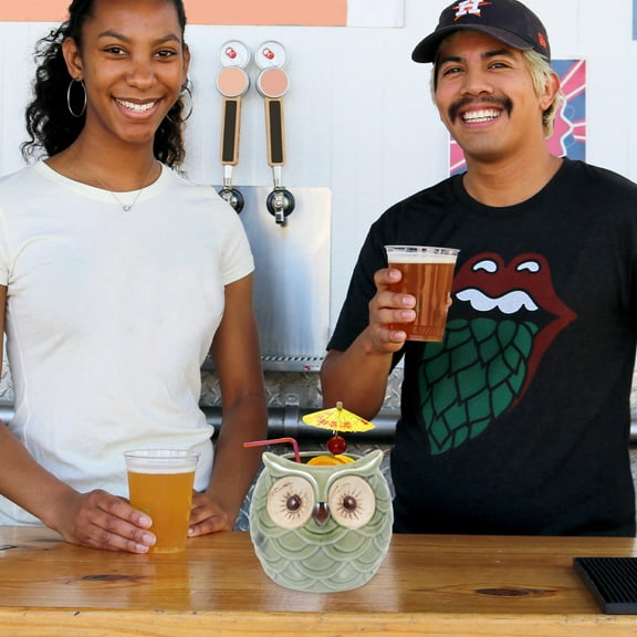 OUNONA Ceramic Owl Shaped Cup Stylish Green Bar Tabletop Decoration