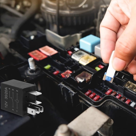 OUNONA 5Pcs 12 Volt 5 Pin Relay for Automotive Use Car Part Black Flame Retardant Material