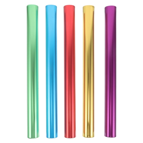 OUNONA 5Pcs Aluminum Relay for Sprint Competitions High Visibility Team Relay Stick for Running