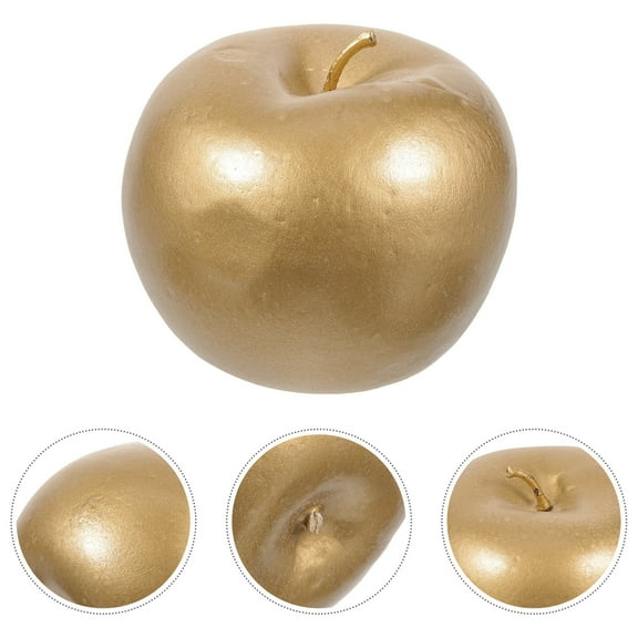 OUNONA 5Pcs Artificial Fruits Golden Ldpe Decorative Apples Harvest Season