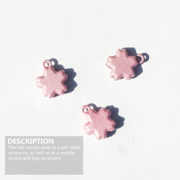 OUNONA Cherry Blossom Bell Pink Pet Collar Accessories Crisp Sound 5Pcs