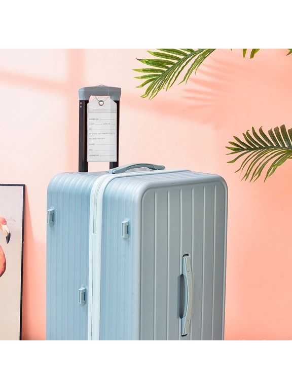 Set of 5 Clear PVC Luggage Holders with Steel , ID Card Protectors for Travel and Business Use