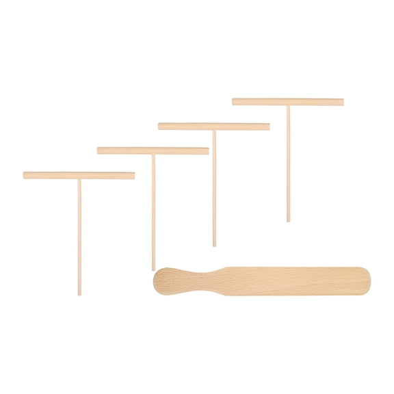 Tineasur 1Set Wooden Crepe Spreader ula Kit Kitchen Cooking Utensils for Pancake and Omelet Making