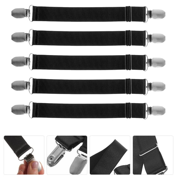 OUNONA 5Pcs Elastic Boot Straps with Clips for Cycling Accessories and Pant Leg Fixing