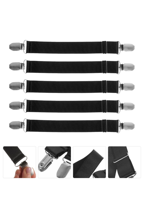 5Pcs Elastic Boot Straps with Clips for Cycling Accessories and Pant Leg Fixing