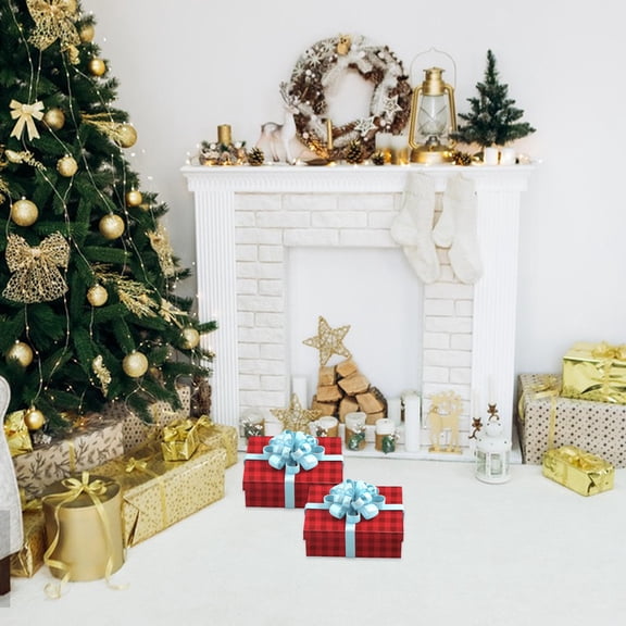 OUNONA 5-Pack Elegant Checkered Wrapping Paper Rolls, Red Copperplate Design for Wrapping and Crafting