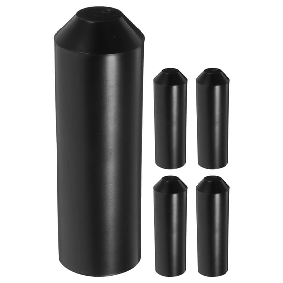 OUNONA 5Pcs Heavy Duty Black Heat Shrink Caps for Outdoor Cable Management and Wire Sealing