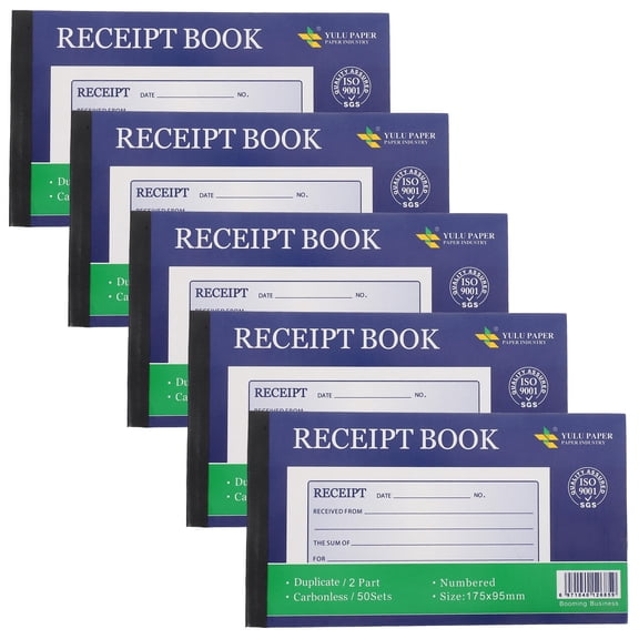 OUNONA 5Pcs Receipt Book for Small Business with Compact Pocket Size Design