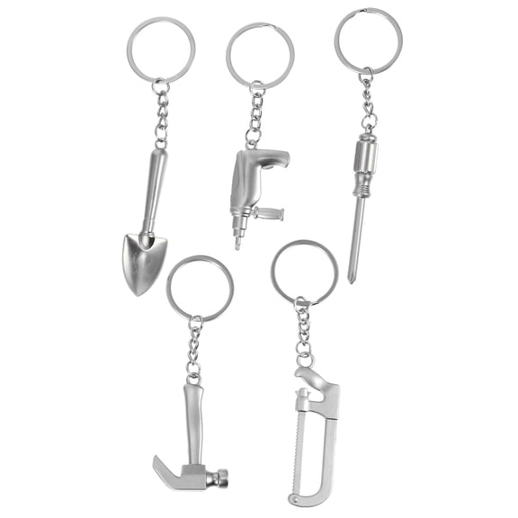 OUNONA 5-Pack Metal Decorative Keychain Set, and Stylish Keys for Everyday Use and Giving