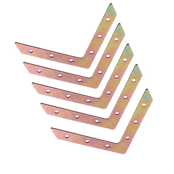 OUNONA 5Pcs L-shaped Right Angle Galvanized Iron Corner Laminate Support Desk Chairs Reinforce Triangle (7955-116)