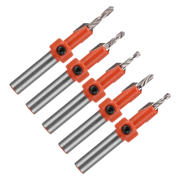 OUNONA 5Pcs Countersink Drill Bit Set for Woodworking with Sturdy Alloy Head and Self Tapping High Efficiency