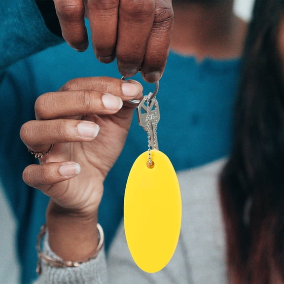 OUNONA 5Pcs Premium PU Floating Keychain Yellow Color for Boat Key Storage and Outdoor Activity