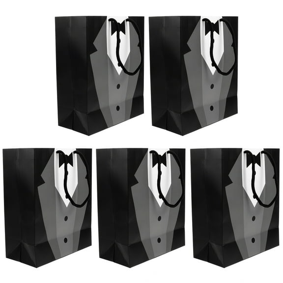 OUNONA 5Pcs Paper Bag Treat Bag Black for Magical Celebrations