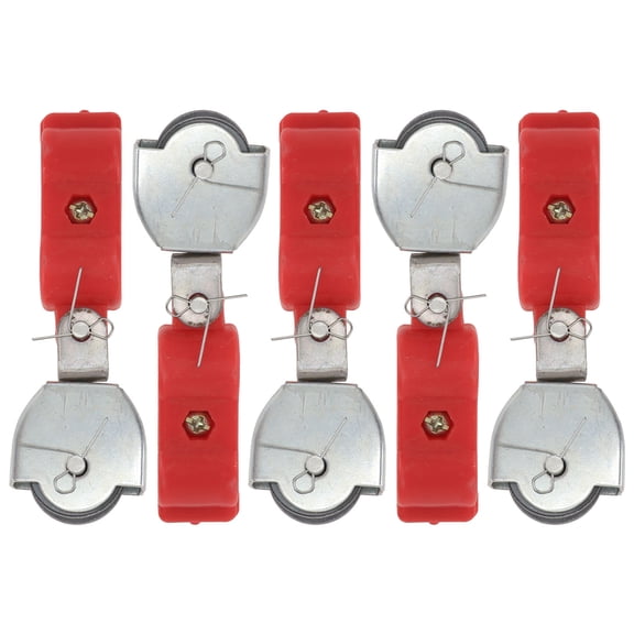 OUNONA 5Pcs Red Hoisting Tool Pulley for Construction Shipping and Mining with Durable Structure