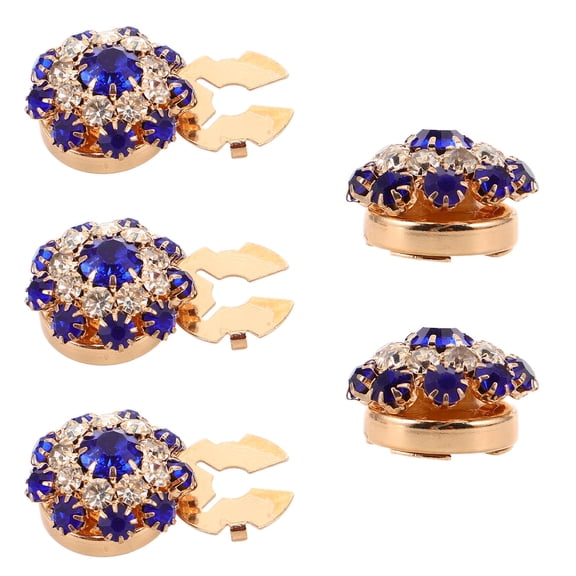 OUNONA Copper Rhinestone Flower Button Covers for Elegant Shirt Accessories