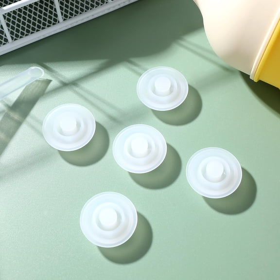 OUNONA 5Pcs Silicone Spill Proof Stoppers for Belly Bottle Lid White Leak Resistant Caps