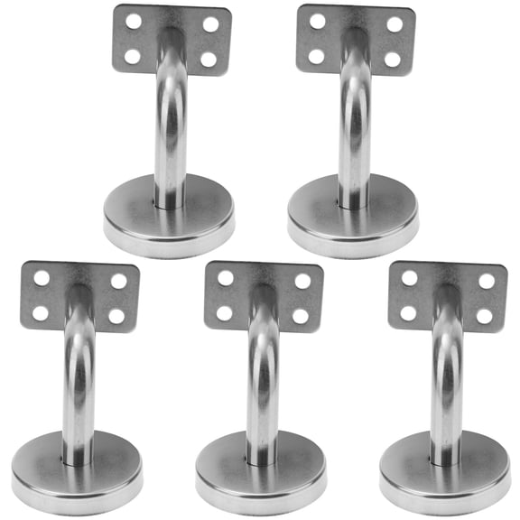 OUNONA 5-Pack Stainless Steel Handrail Brackets Stair Rail Support for Indoor Outdoor Use