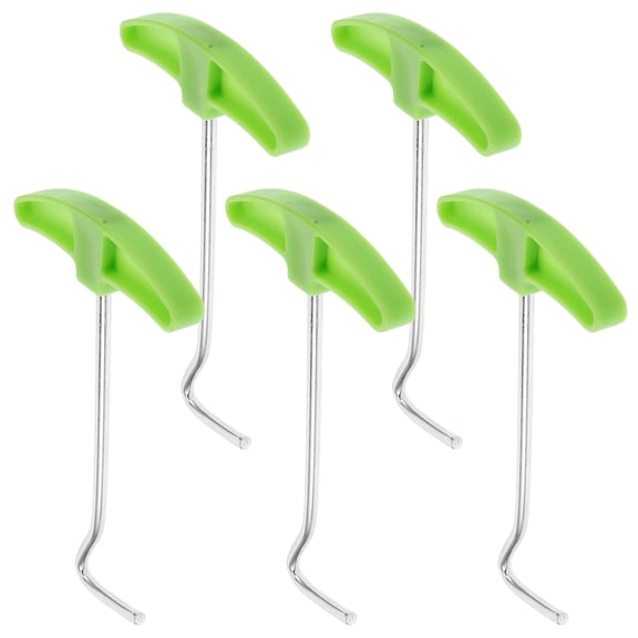 OUNONA 5Pcs Tent Peg Remover Tool with Ergonomic Handle for Comfortable Easy Stake Removal Green