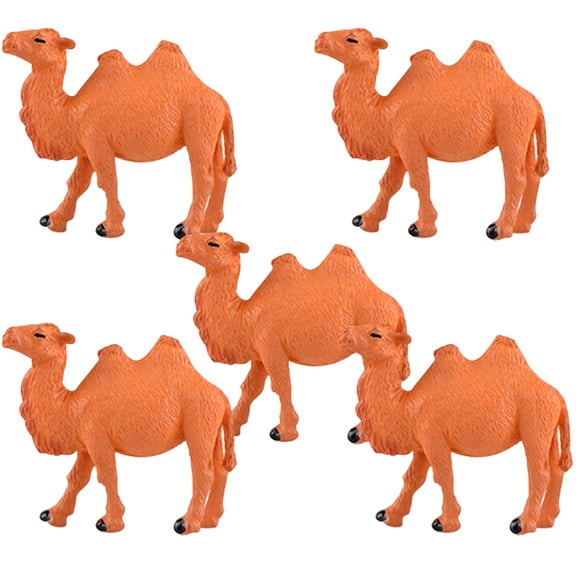 OUNONA 5Pcs Resin Camel Figurines Light Brown Desktop Tiny Animal Statues