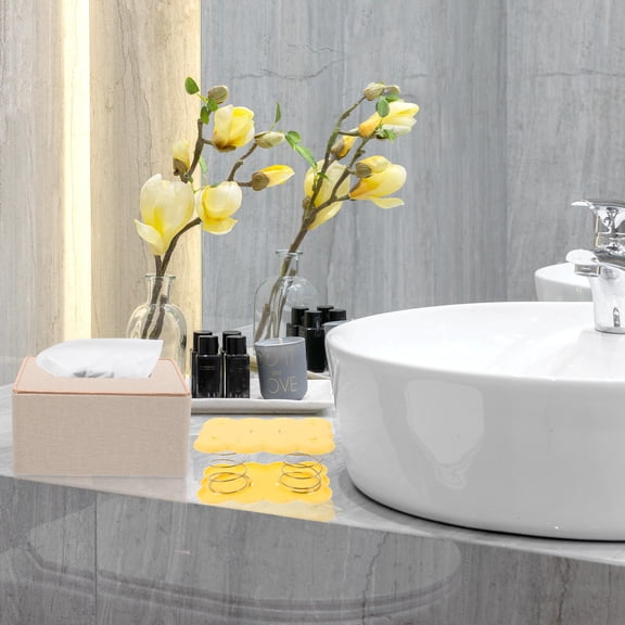 OUNONA 5Pcs Tissue Box Spring Tray Yellow Elastic Support for Seamless Paper Dispensing