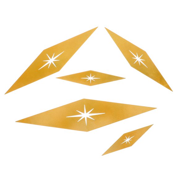 OUNONA 5Pcs Vintage Plated Gold Metal Stars Wall Art Set for Stylish Mid Century Modern Decor