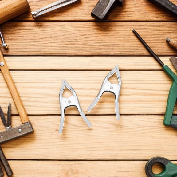 OUNONA 5Pcs White Heavy Duty Spring Clamps for Backdrop Stands Sturdy Metal Clips for Photography