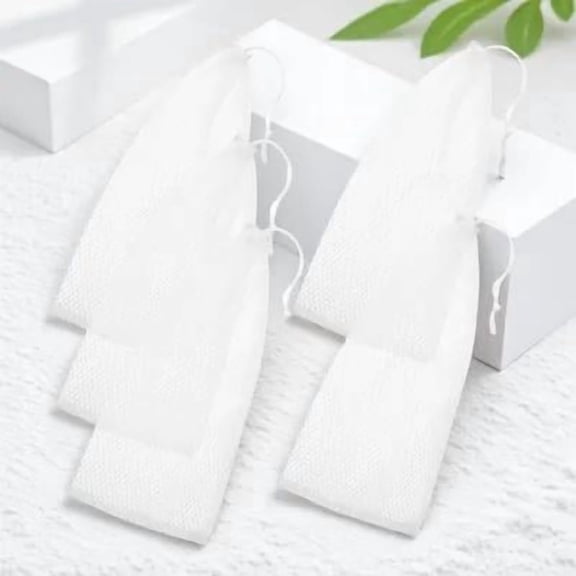 OUNONA 5-Pack White Polyester Mesh Bird Feeder Bags with Drawstring, Hanging Wild Bird Feeding Bags for Outdoor Use