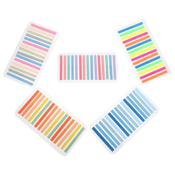 OUNONA 5Sets Assorted Color Sticky Index Tabs for Document Classification and Annotation