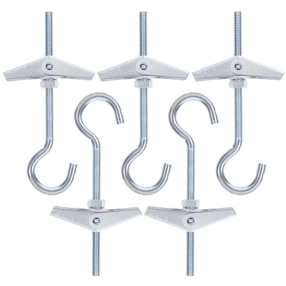 OUNONA 5 Sets Heavy Duty Galvanized Carbon Steel Toggle Bolts for Secure Hollow Wall and Drywall Hanging