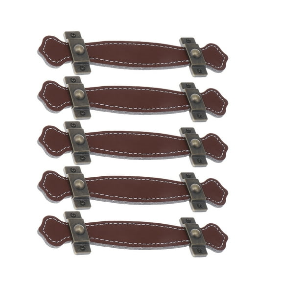 OUNONA Cabinet Drawer Pulls Brown for Easy Installation on Doors and Furniture 5Pcs