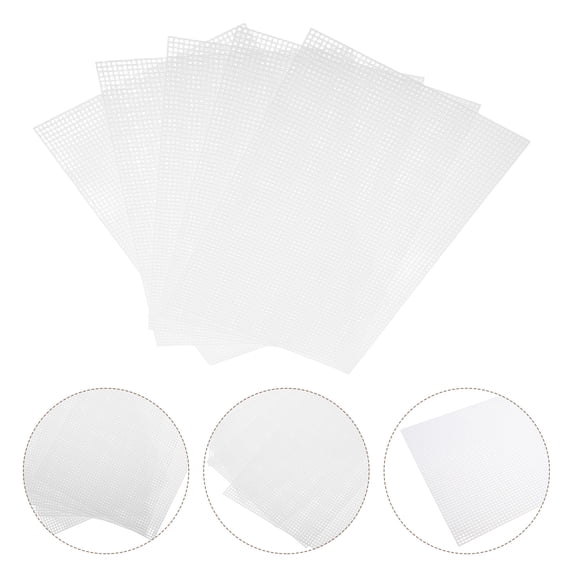 OUNONA 5pcs Embroidery Mesh Canvas Sheets for DIY Cross Stitching Projects Plastic Canvas for Needlework and Handcrafts