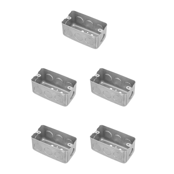 OUNONA 5pcs Metal Electrical Box Rectangular Electrical Box Silver Electrical Junction Box Galvanized Steel Metal Electrical Box Drawn Construction