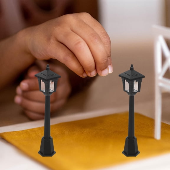 OUNONA 5pcs Miniature Lights Black ABS Decoration for Doll House Accessories Indoor Decoration