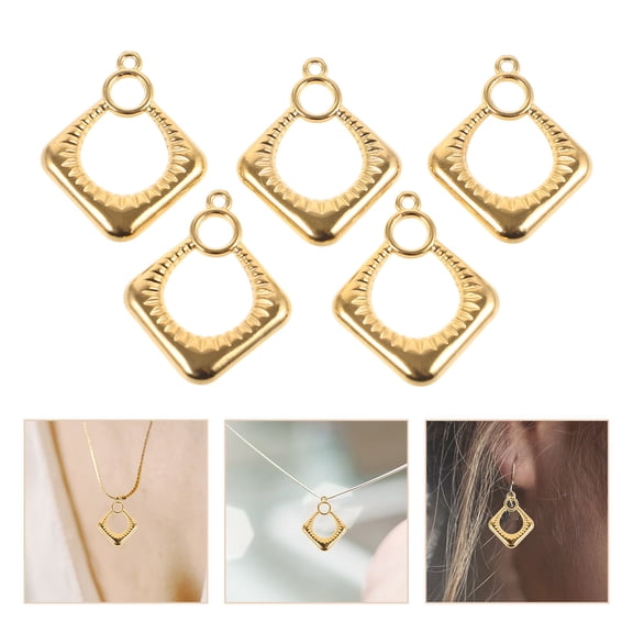 WEAVILUX Earring Charms For Jewellery Making Waterproof Pendants Golden 5pcs