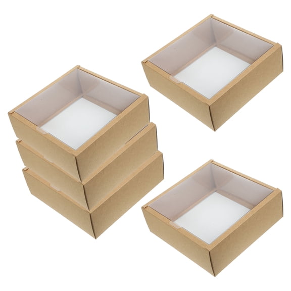 Tineasur Set of 5 Reusable PVC Coffee Storage Boxes with Clear Window for Food Packaging and Home Organization