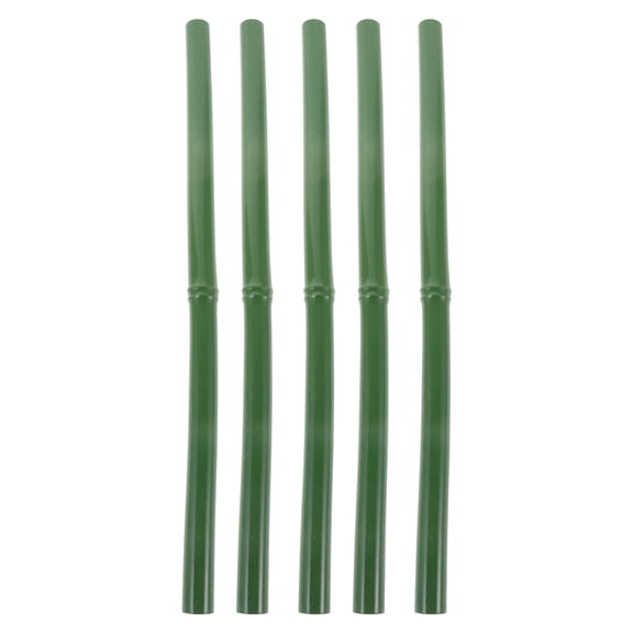 OUNONA Faux Bamboo Sticks Dark Green Plastic for Indoor Outdoor Decor  5Pcs