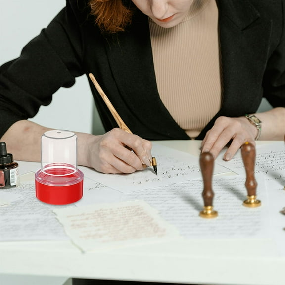 OUNONA 5pcs Round Plastic Seal Box Office Stamp Holder For Financial Departments Sturdy And Stylish Storage Tool For Stamps Ink Pads