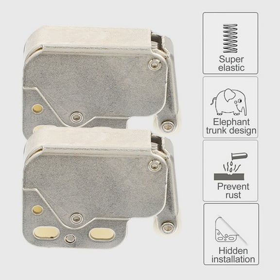 OUNONA 5Pcs Steel and Nylon Automatic Spring Snap Lock for Cabinet and Door Safety