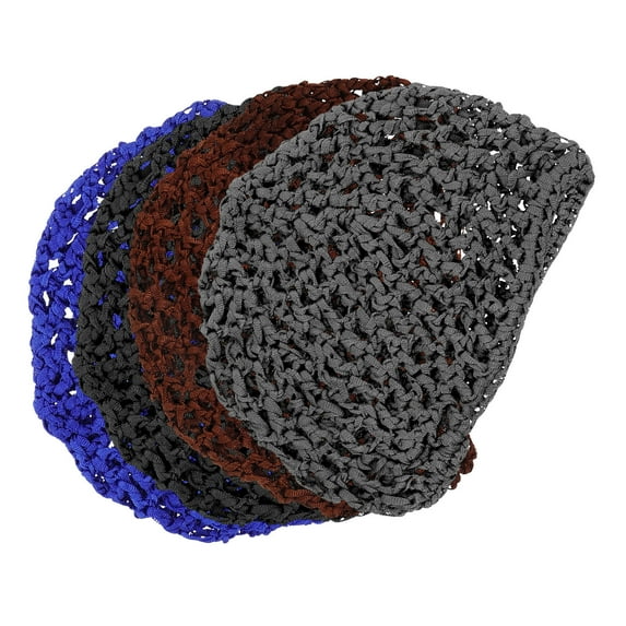 OUNONA 5pcs Soft Rayon Crocheted Sleep Caps Elastic Mesh Hair Snoods For Women Men'S Hair Including Thick Long Short Or Curly Hair