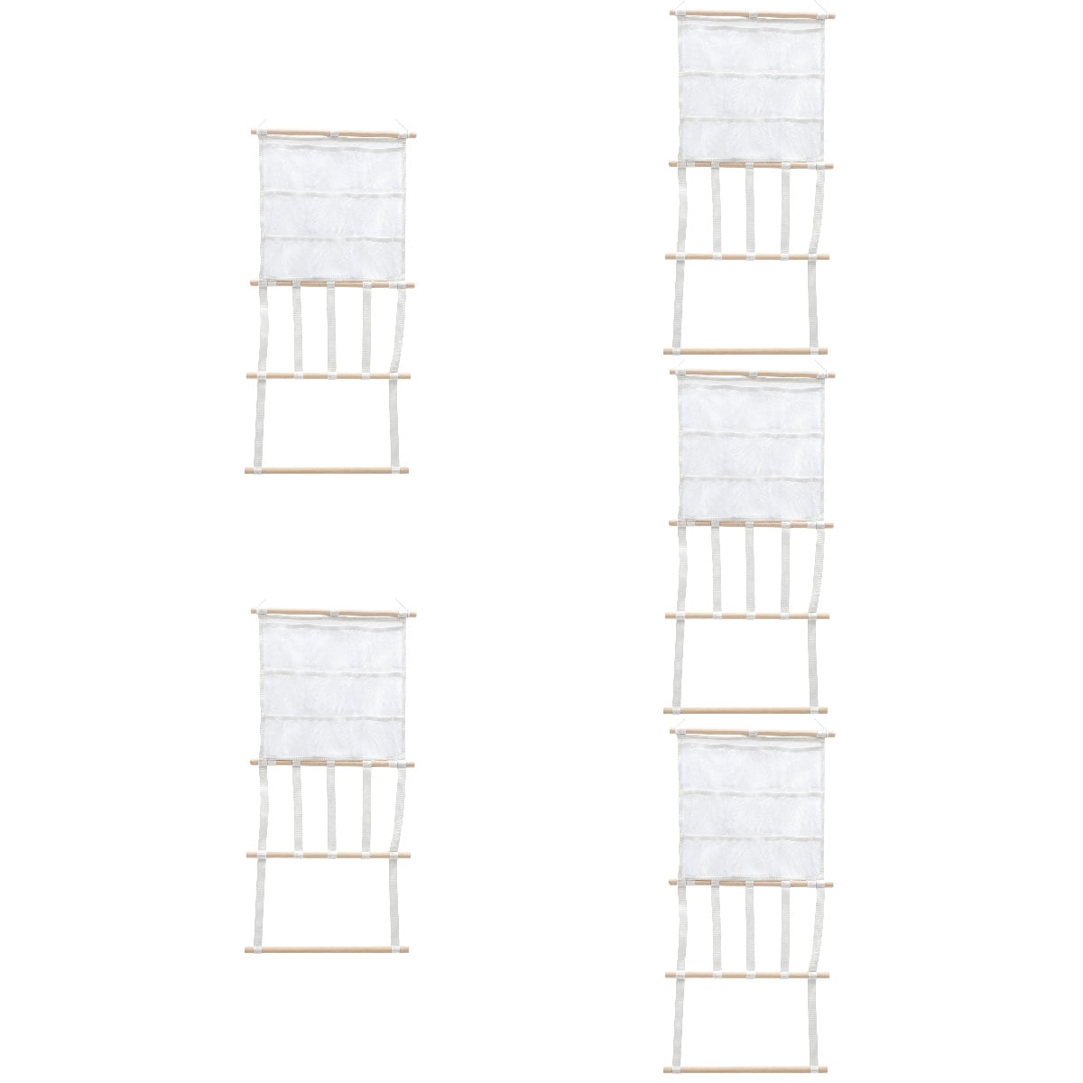 NUOLUX  White Hair Accessories Bag with Wooden Rack for Organizing Hair Clips and Headbands
