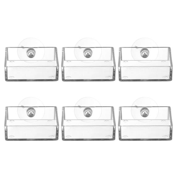 OUNONA 6-Pack Acrylic Fish Food Feeders with Cups, Fish Tank Food Holders for Easy and Convenient Feeding