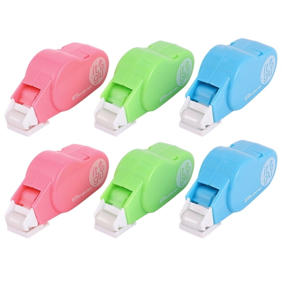 OUNONA 6-Pack Adhesive Tape Dispensers for Scrapbooking with Permanent Adhesive Applicators, Easy to Use and