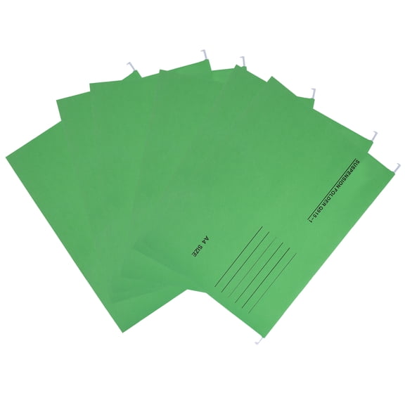OUNONA 6Pcs Hanging File Folder Frame Green Multi Tier File Organizer for Storage