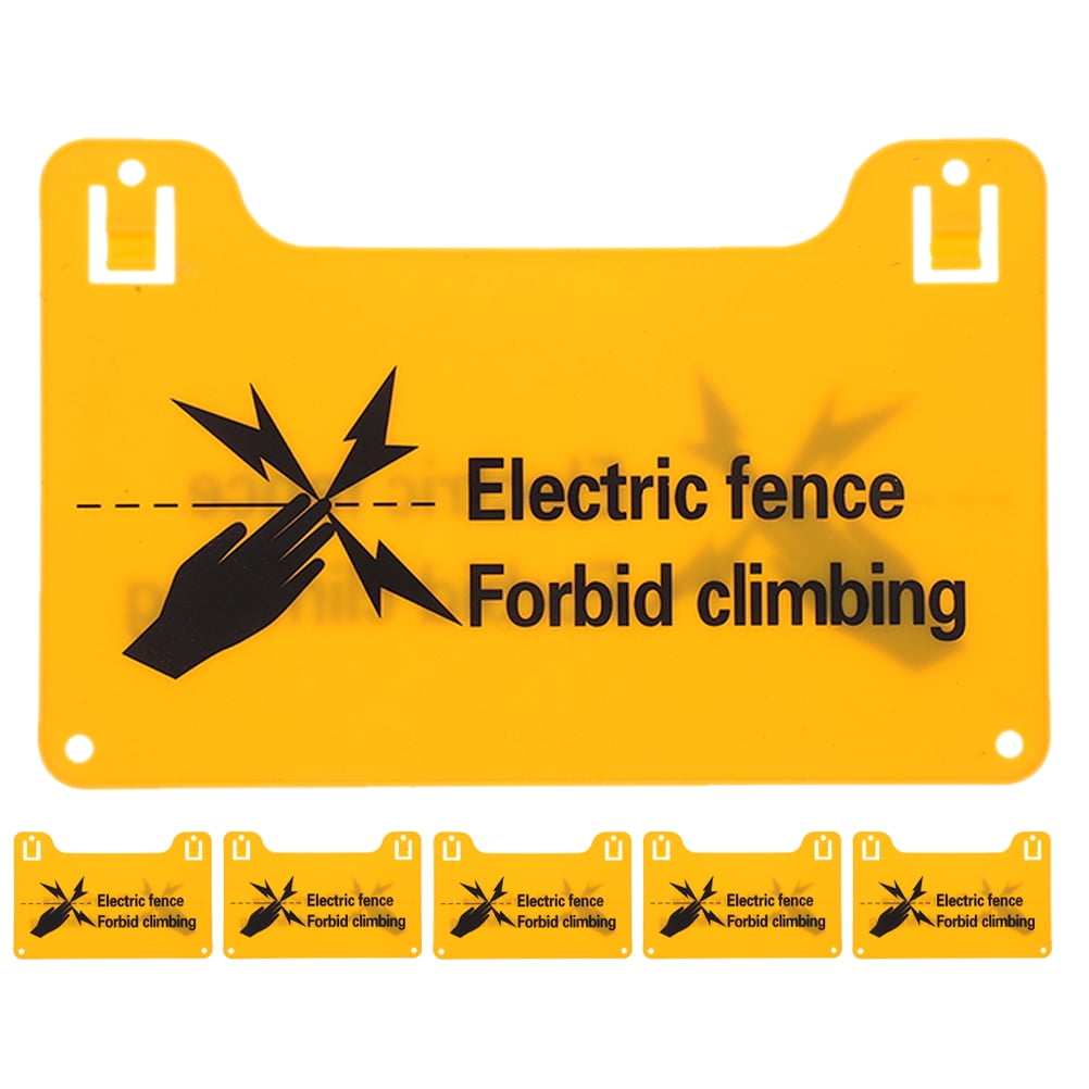 OUNONA 6-Pack Weatherproof Electric Fence Warning Signs High Voltage ...