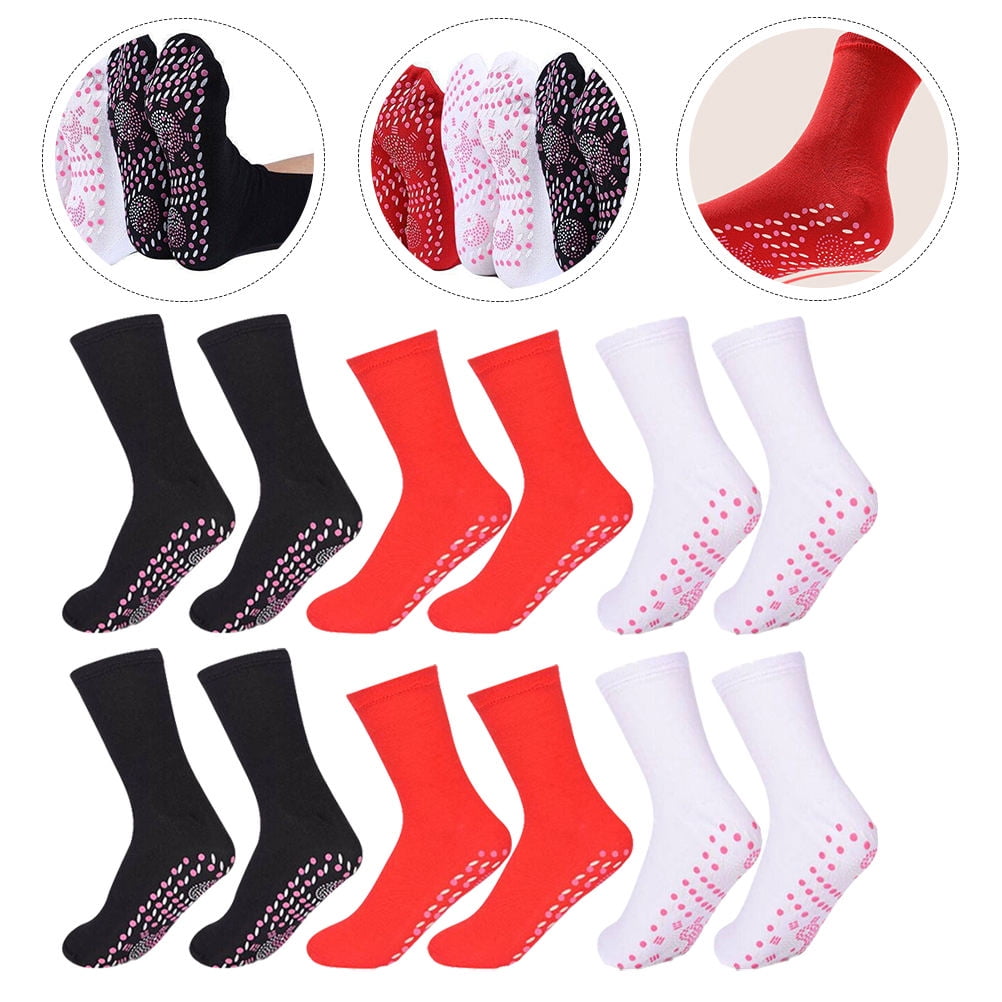 OUNONA 6 Pairs Crew Self-heating Health Socks Affordable Absorbing