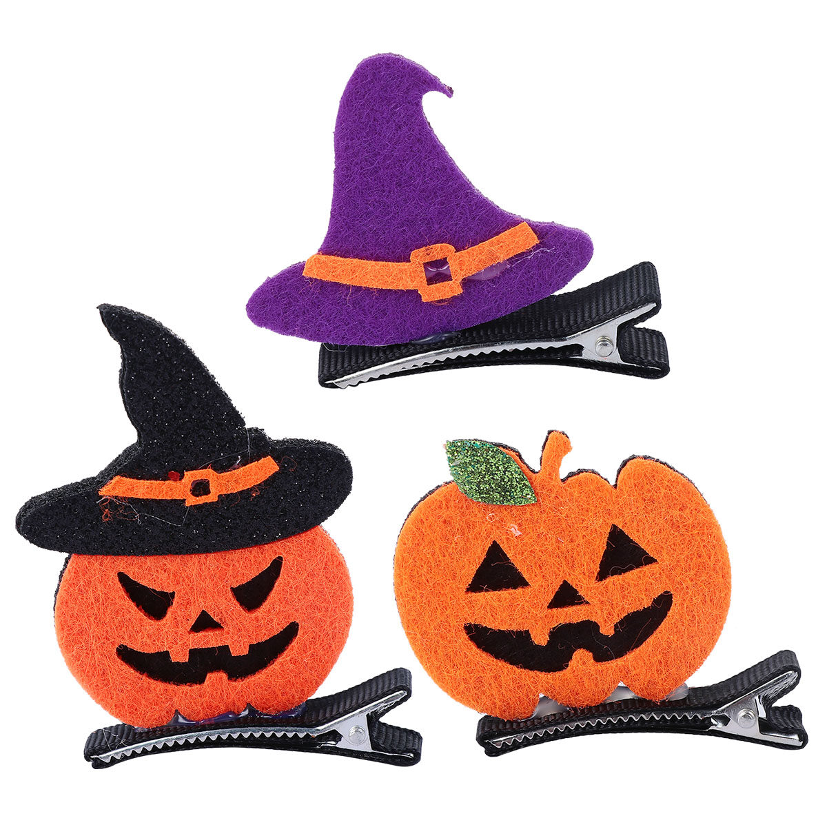 OUNONA 6 Pcs Adorable Halloween Hairpin Cartoon Hair Clips Kids