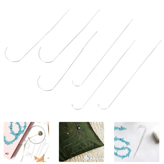 OUNONA 6 Pcs Bead Needles Looper Stringing Threading Fine Craftsmanship Tools