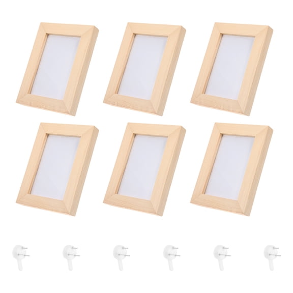 OUNONA 6 Pcs Black Frames Mini Frames Photo Frame Gift Frames Office 15.5x12cm Beige