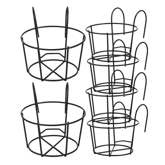 Tineasur Heavy Duty Iron Flower Box Bracket Wall Hanger Black 6 Pieces Outdoor Indoor Use