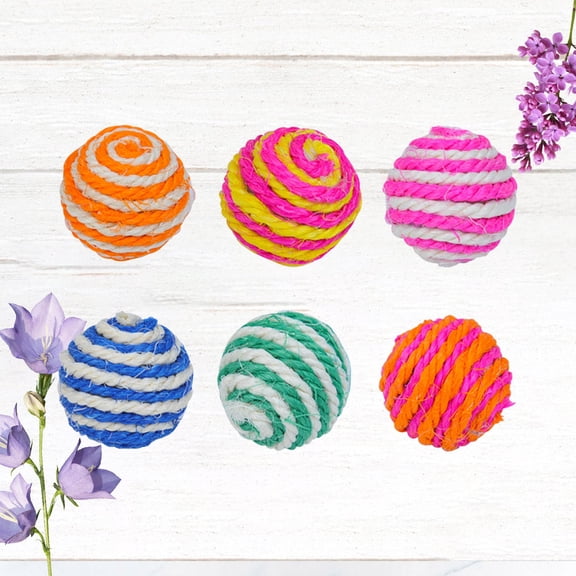 OUNONA 6Pcs Chew Toy for Kittens Sisal Hemp for Pet Cat Fun